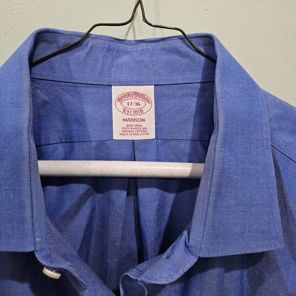 BROOKS BROTHERS | 17-36 | Madison Royal Blue Supima Oxford LS Shirt - Regular - Picture 1 of 2
